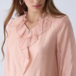 【ILEY 伊蕾】法式荷葉領七分袖上衣(淺粉色；M-XL；1241071001)