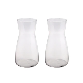【好拾選物】北歐高雅縮腰款玻璃花瓶(2入組)