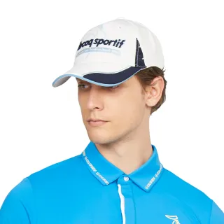 【LE COQ SPORTIF 公雞】高爾夫系列 男款白色輕量吸汗速乾專業高爾夫球帽 QGT0J100