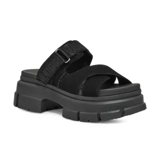 【UGG】女鞋/拖鞋/真皮/厚底拖鞋/Ashton Slide(黑色-UG1136765BLK)