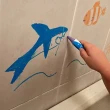 【Kitpas】日本製環保無毒浴室可水洗蠟筆組合(含收納網、水洗蠟筆、海綿)