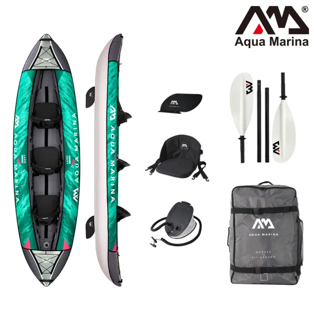 【Aqua marina】充氣三人獨木舟-休閒型 LAXO LA-380(KAYAK 皮艇 皮划艇 平靜水域 水上活動)