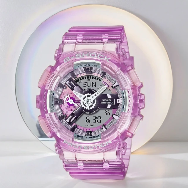 CASIO 卡西歐 G-SHOCK 未來系列 半透明女錶手錶 聖誕節 禮物(GMA-S110VW-4A)