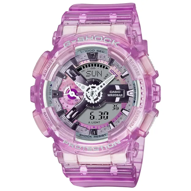 【CASIO 卡西歐】G-SHOCK 未來系列 半透明女錶手錶 送禮 禮物 推薦(GMA-S110VW-4A)