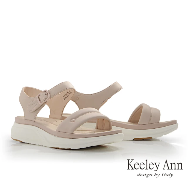 【Keeley Ann】羊皮運動風一字涼鞋(粉紅色432773156)