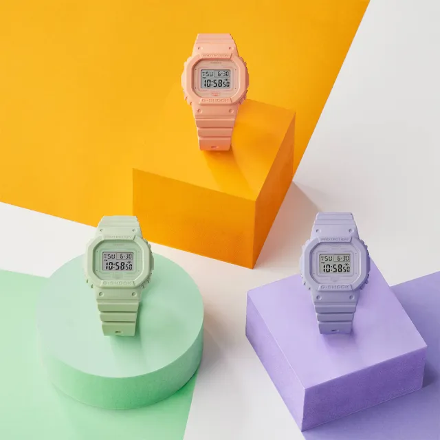 【CASIO 卡西歐】G-SHOCK 珊瑚粉橘方形女錶 送禮 禮物 推薦(GMD-S5600BA-4)