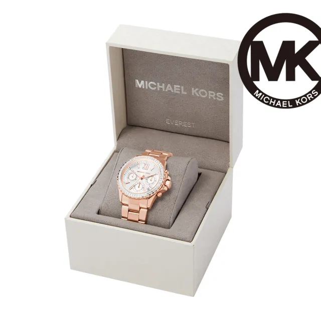 【Michael Kors 官方直營】Everest 永恆焦點個性女錶 玫瑰金不鏽鋼鍊帶  手錶 36MM MK7213