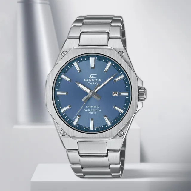 【CASIO 卡西歐】EDIFICE 輕薄系列八角手錶 考試手錶 送禮 禮物 推薦(EFR-S108D-2AV)