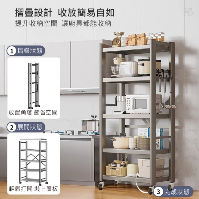 Easy Life 家居館 廚房電器收納架-五層60CM(廚房電器架 層架 鐵架)