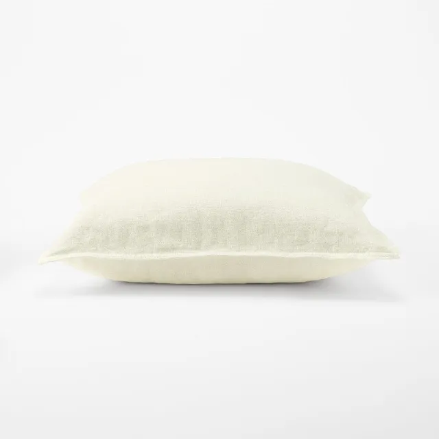 【MUJI 無印良品】水洗亞麻坐墊套/柔白 43×43 cm用