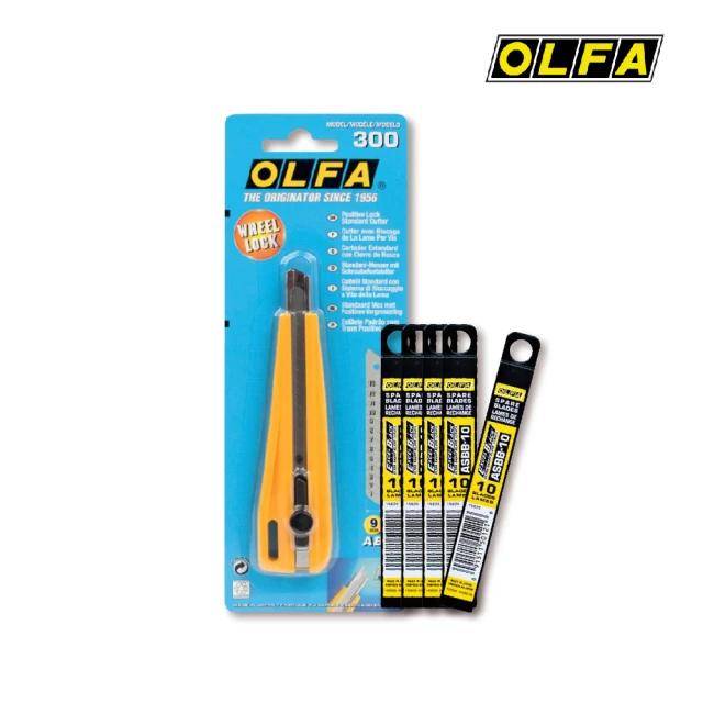 OLFA 職人用小型美工刀300型(含45度黑刀片100片)