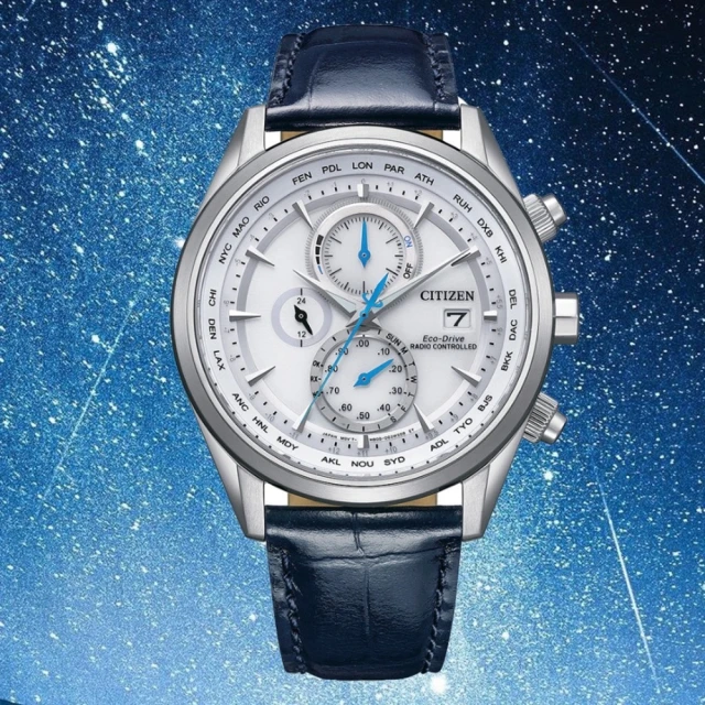 CITIZEN 星辰CITIZEN 星辰 GENTS系列 光動能電波計時腕錶/海軍藍43mm(AT8260-18A)