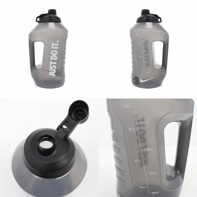 NIKE 耐吉 水壺 Super Jug 128oz Bottle 黑 白 大口徑 超容量水壺 運動水壺(N100899807-2C1)
