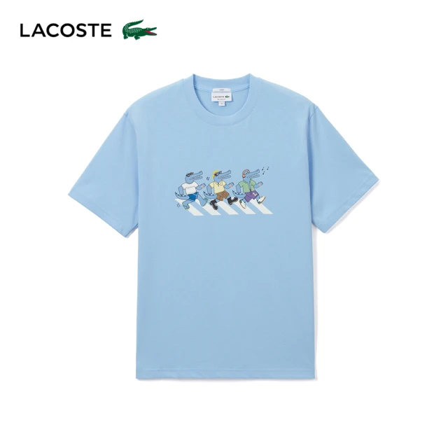 LACOSTE 男裝-快乾描圖印花運動短袖T恤(灰色) 推薦