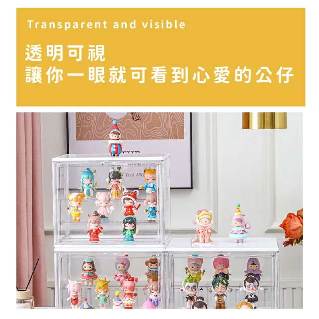 【可愛收集】盲盒公仔透明收納展示盒(階梯式 模型 收藏 置物盒 防塵盒 壓克力 扭蛋 娃娃收納盒)