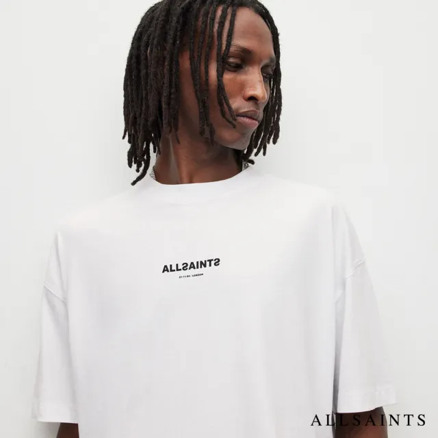 【ALLSAINTS】SUBVERSE 純棉寬鬆LOGO短袖T恤-白 MG292Y(寬鬆版型)