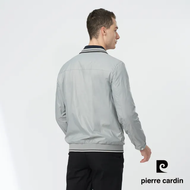 【pierre cardin 皮爾卡登】商務休閒 男款 都會休閒立領薄夾克外套-灰色(5247603-95)