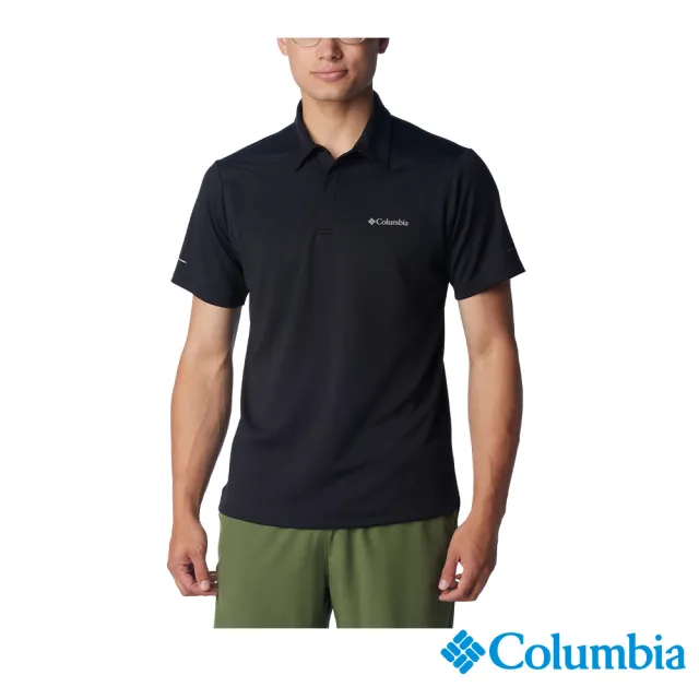 【Columbia 哥倫比亞 官方旗艦】男款-Black Mesa™涼感快排短袖POLO衫-黑色(UAO34670BK/IS  明星商品)