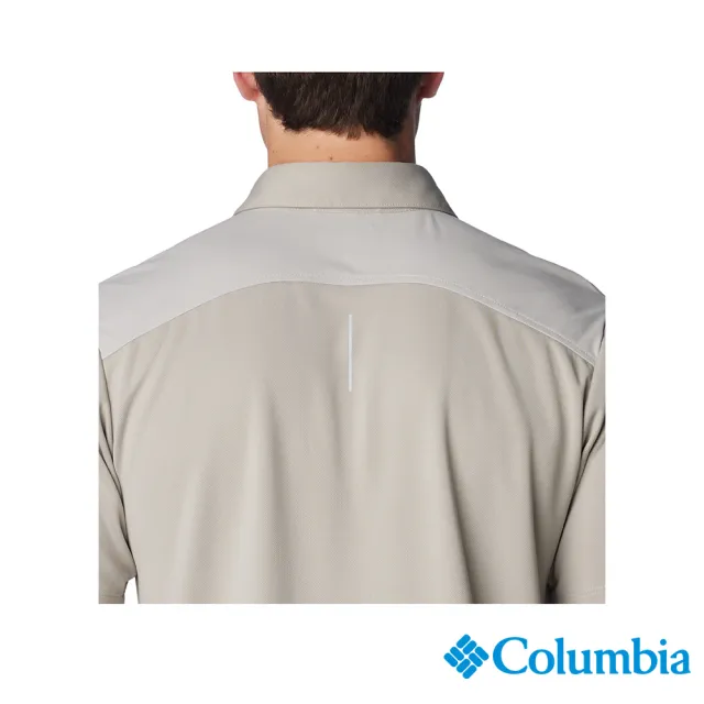 【Columbia 哥倫比亞 官方旗艦】男款-Black Mesa™涼感快排短袖POLO衫-礦石灰(UAO34670AT/IS)