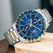 【CITIZEN 星辰】限量 賽車三眼計時手錶 男錶 藍色 母親節 禮物44mm(AN3684-59L)