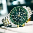 【CITIZEN 星辰】限量 賽車三眼計時手錶 男錶 綠色 母親節 禮物44mm(AN3689-55X)