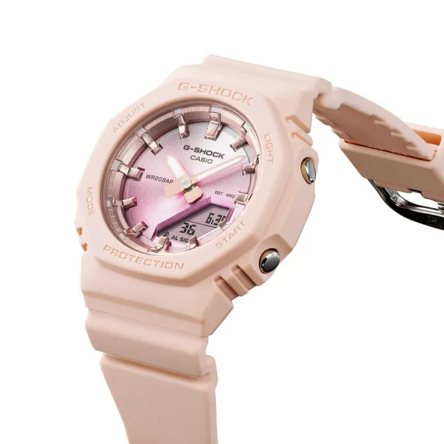 【CASIO 卡西歐】G-SHOCK 日落時刻 光澤漸層 粉紅夕陽 八角形錶殼  電子錶_40.2mm(GMA-P2100SG-4A)