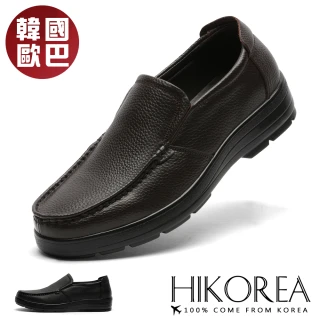 【HIKOREA】韓國空運。必買美鞋3.5CM免綁帶厚底男款皮鞋(73-0462-二色/現+預)