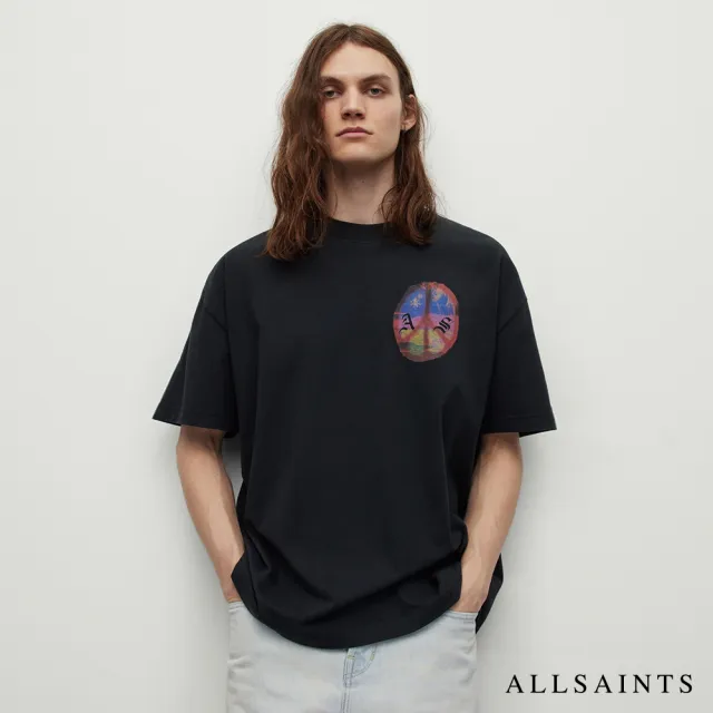 【ALLSAINTS】ETHER 純棉寬鬆手繪塗鴉短袖T恤 MG161Y(寬鬆版型)