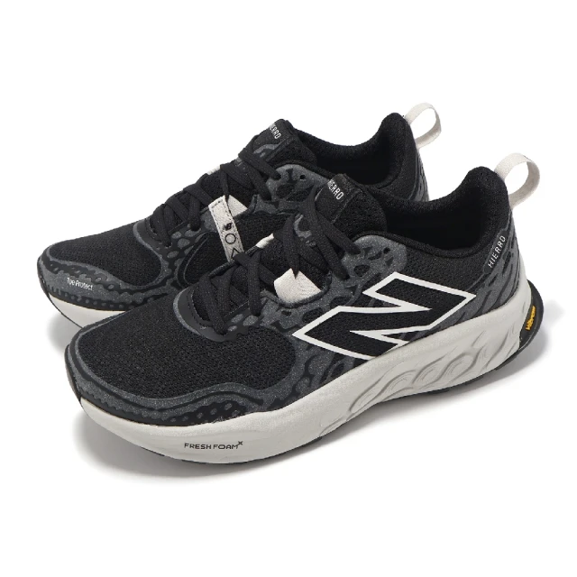 NEW BALANCE 越野跑鞋 Fresh Foam X Hierro V8 D 女鞋 寬楦 黑 灰 緩衝 運動鞋 NB(WTHIERK8-D)