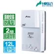 【豪山】12L屋外防風型自然排氣熱水器H-1279(NG1/LPG/RF式 原廠安裝)