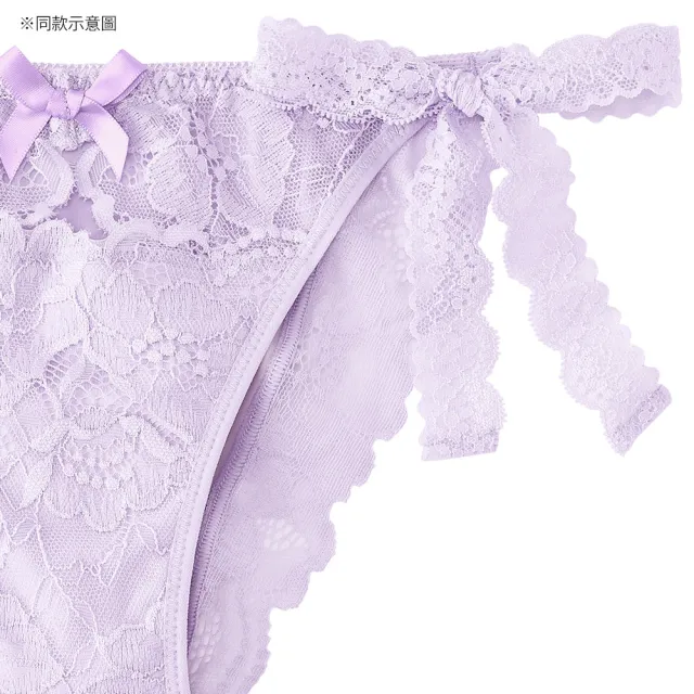 【aimerfeel】Corinne蕾絲綁繩半包臀內褲-紫色(1950125-PU)