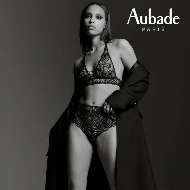 【Aubade】慾望節奏無鋼圈蕾絲無襯內衣 性感內衣 法國進口 女內衣(2A-黑)