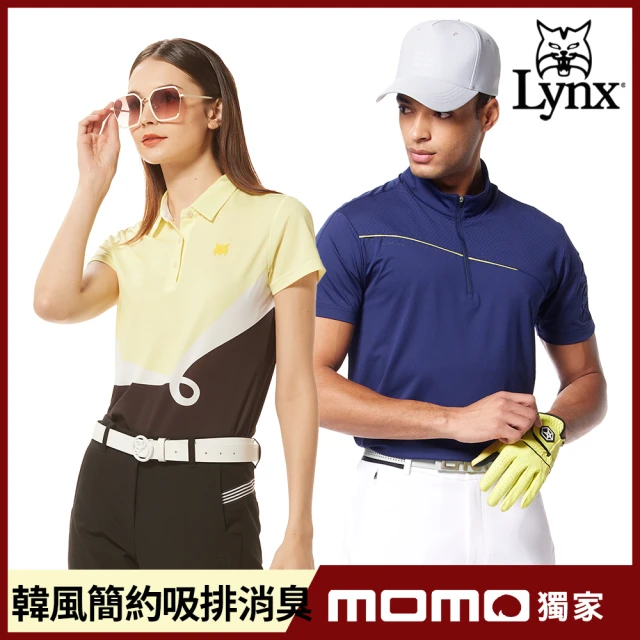 【Lynx Golf】寵媽限定!男女銀離子/吸排韓系合身版短袖polo衫 高爾夫球衫(山貓多款/首爾高桿/母親節禮物)