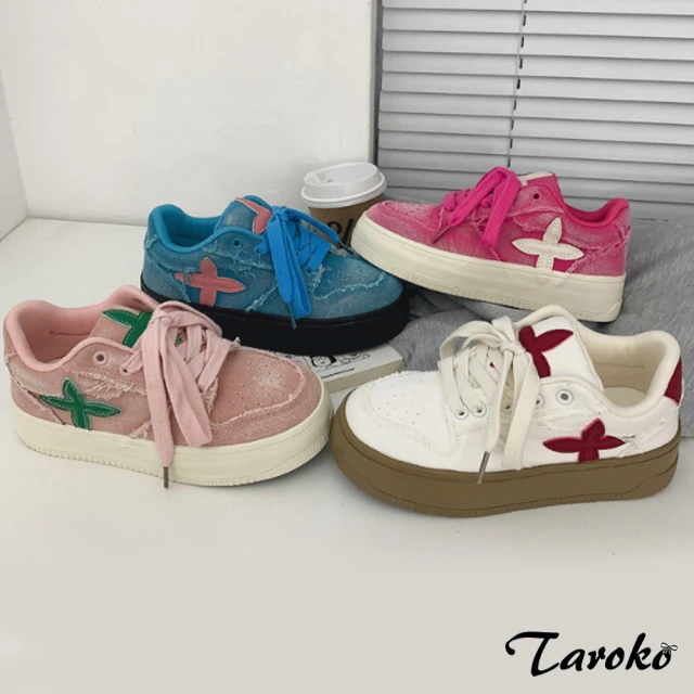 TarokoTaroko 韓版水洗圓頭綁帶平底休閒鞋(4色可選)