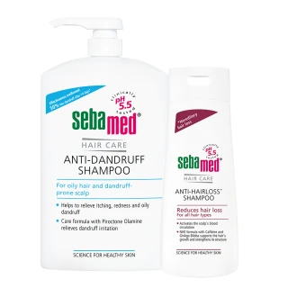 【SEBAMED 施巴】洗髮乳1000ml+安絲洗髮乳400ml(總代理)