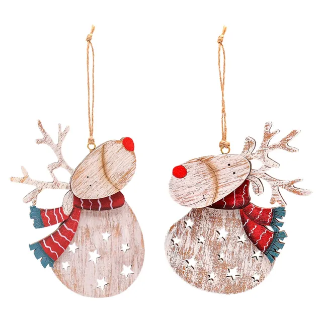 【摩達客】耶誕-可愛聖誕麋鹿木質對組吊飾(兩入組)