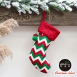 【摩達客】耶誕-紅綠條紋毛線編織聖誕襪(聖誕襪)