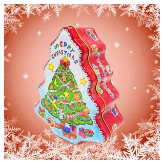 【摩達客】耶誕-超萌白面聖誕樹造型糖果罐擺飾(交換禮物)