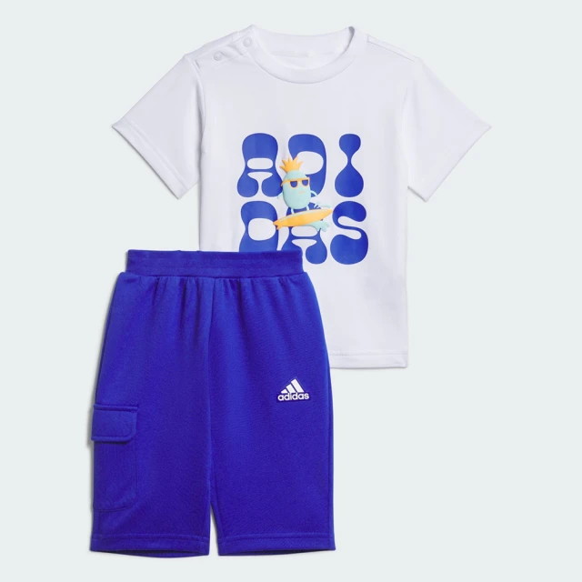 adidas 愛迪達adidas 愛迪達 運動套裝 短袖 短褲 童裝 小童 IN CD 34 SET 白/藍 IT1770