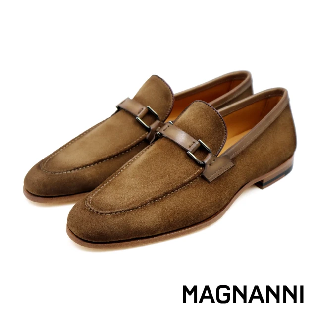 MAGNANNI 西班牙質感麂皮低跟樂福鞋 淺棕色(2564