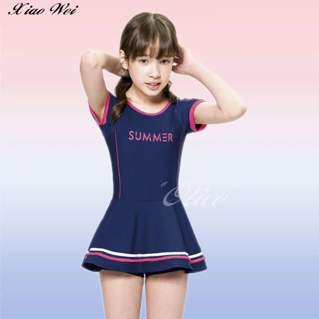 梅林品牌 流行女童/中大童長袖兩件式泳裝(NO.M35638