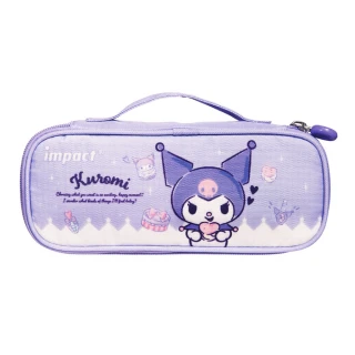 【IMPACT 怡寶】酷洛米Kuromi-筆袋-粉紫 IMKUL01PL(夢幻萌主酷洛米圖案  精緻印刷效果)