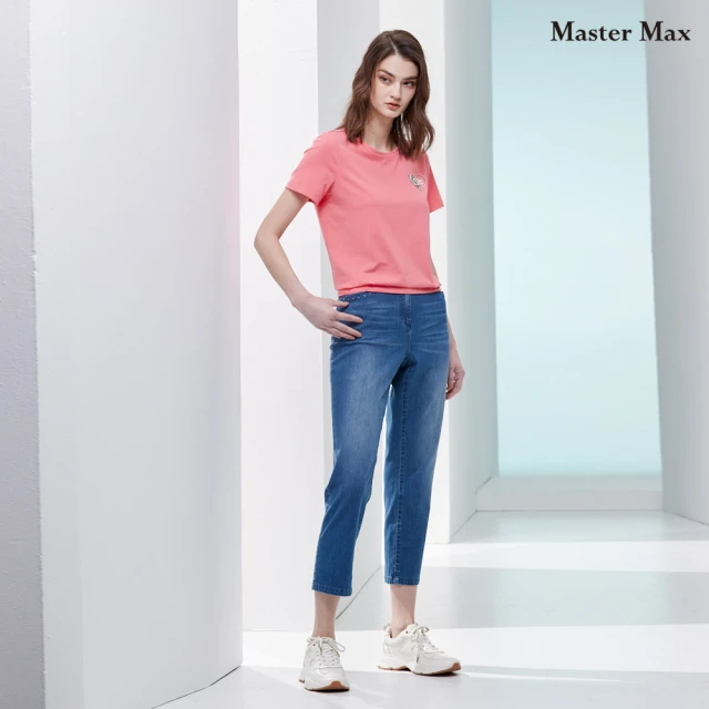 【Master Max】後鬆緊腰頭修身九分牛仔褲(8413013)