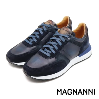 【MAGNANNI】EXTRALIGHT輕量拼接休閒鞋 海軍藍(24747-NA)