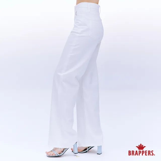 【BRAPPERS】女款 冰膚美丹寧系列-冰膚美高腰微彈寬褲(白)