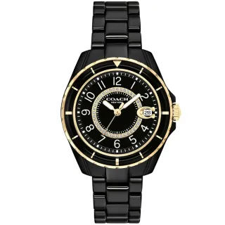 【COACH】時尚小香款晶鑽陶瓷腕錶-32mm/黑(14503461)