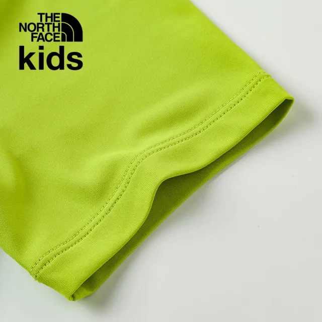 【The North Face】北面兒童綠色吸濕排汗防曬短袖T恤｜8CT1PIZ