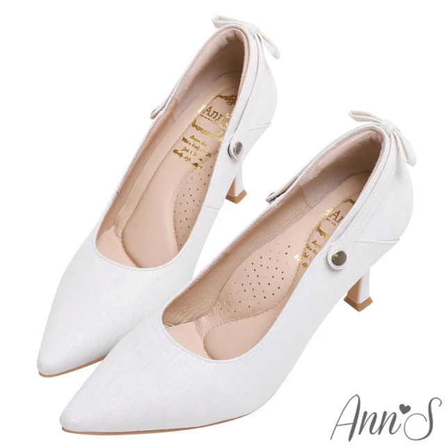 【Ann’S】美貌與實力-可三穿小蝴蝶結尖頭細跟鞋8.5cm(白)