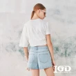 【IGD 英格麗】網路獨賣款-挖肩不對稱袖上衣(白色)