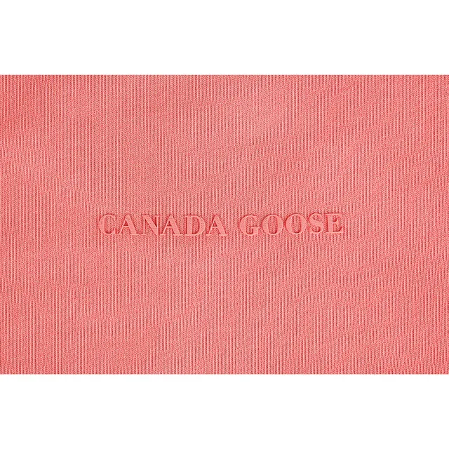 【CANADA GOOSE】Muskoka橡膠字母logo圓領落肩長袖純棉T恤(粉/女款)